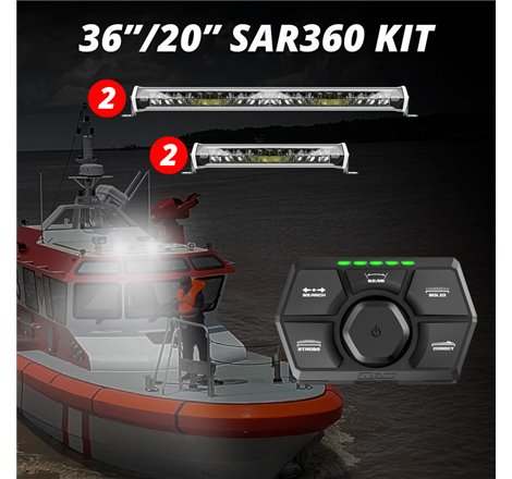 XK Glow SAR360 Light Bar Kit Emergency Search and Rescue Light System White (2)36In (2)20In