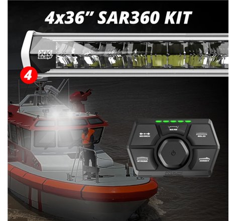 XK Glow SAR360 Light Bar Kit Emergency Search and Rescue Light System White (4) 36In