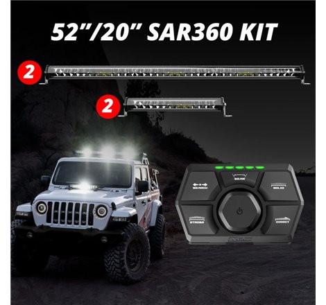 XK Glow SAR360 Light Bar Kit Emergency Search and Rescue Light System (2)52In (2)20In