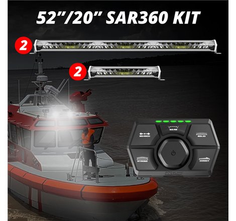XK Glow SAR360 Light Bar Kit Emergency Search and Rescue Light System White (2)52In (2)20In