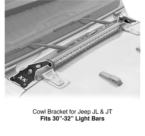 XK Glow Cowl Light Bar Bracket for Jeep Gladiator JT & Wrangler JL (30-32In Bar)