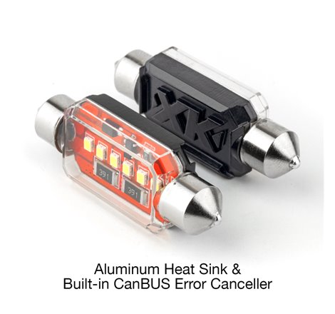 XK Glow White Festoon Error Free Ultra Bright LED Bulbs w/ Built-in Canbus 2pc 39mm