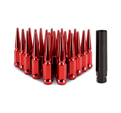 Mishimoto Mishimoto Steel Spiked Lug Nuts M12 x 1.5 24pc Set Red