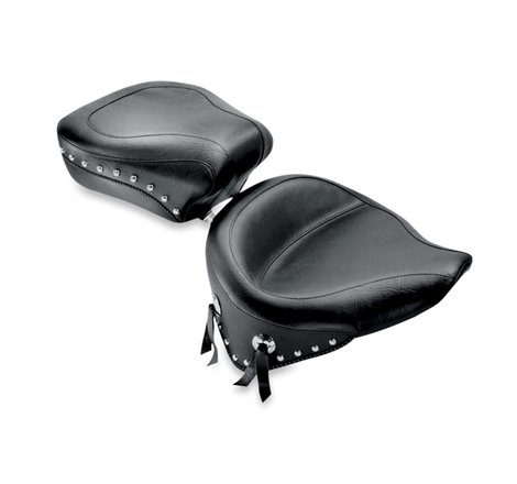 Mustang 84-06 Harley Standard Rear Tire Wide Touring Passenger Seat w/Studs- Black