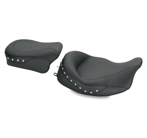 Mustang 08-21 Harley Electra Glide,Rd Glide,Rd King,Str Glide Std Touring Solo Seat w/Studs - Black