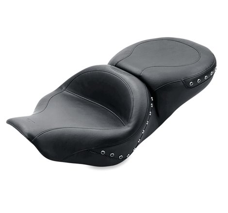 Mustang 97-07 Harley Rd King,06-07 Str Glide,00-05 Eagle Hightail Std Tour Pass Seat w/Studs - Black