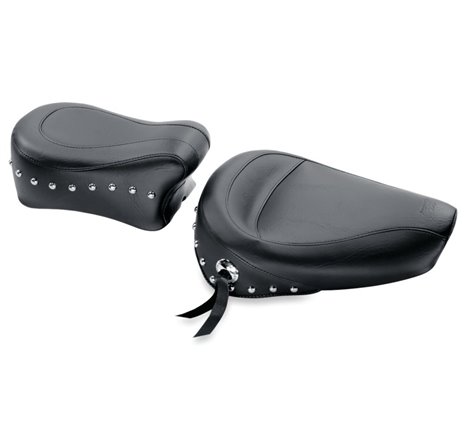 Mustang 82-03 Harley Sportster Standard Touring Solo Seat w/Studs - Black
