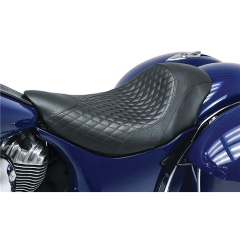 Mustang 14-21 Indian Chieftain,Chief,Dark Horse,Master,Indian Cafe Solo Seat w/Diam Stitch - Black