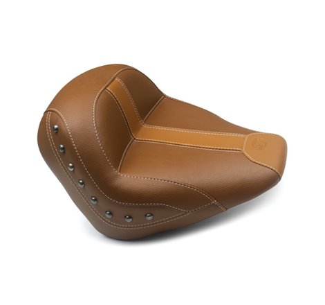 Mustang 15-21 Indian Scout Standard Touring Solo Seat w/Studs - Brown