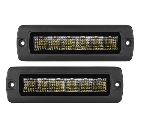 Go Rhino Xplor Blackout Series Sixline LED Flood Light Kit (Flush Mount) - Blk (Pair)