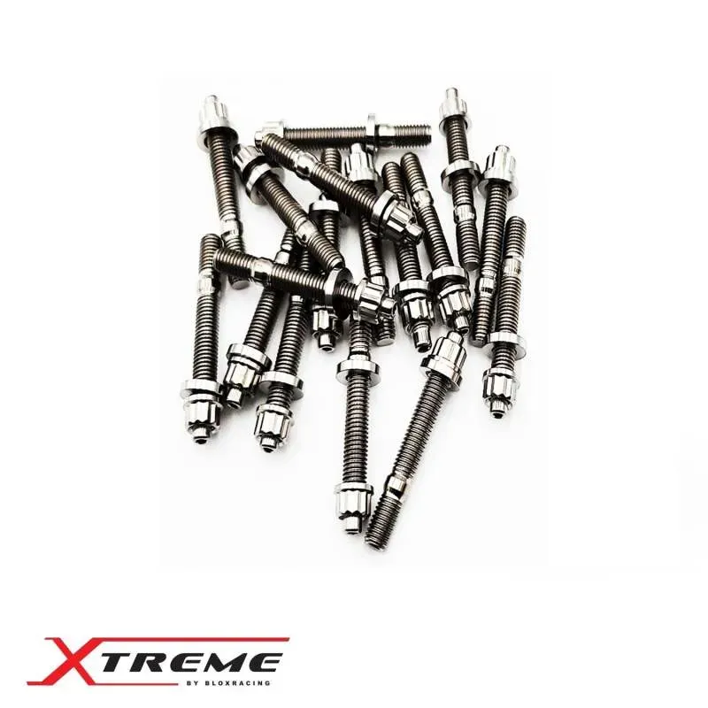 BLOX Racing M8X1.25X45mm 7-Piece Set - Titanium BLOX Racing M8X1.25X45mm 7-Piece Set - Titanium