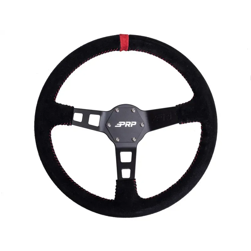 PRP Deep Dish Suede Steering Wheel- Red PRP Deep Dish Suede Steering Wheel- Red