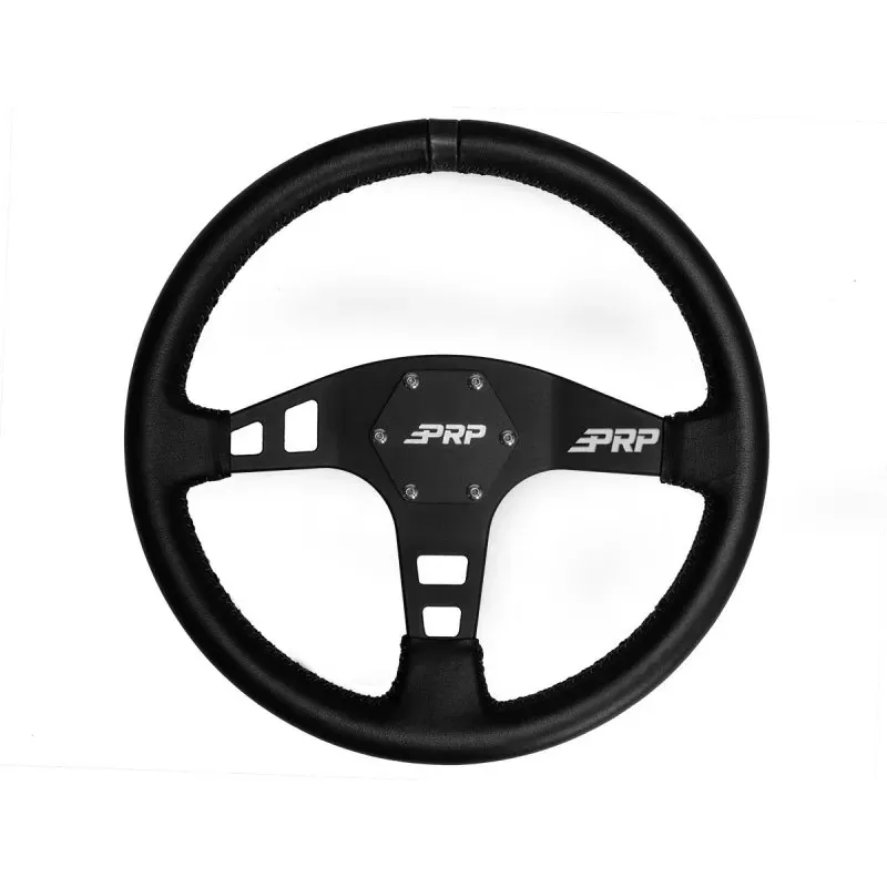 PRP Flat Leather Steering Wheel- Black PRP Flat Leather Steering Wheel- Black