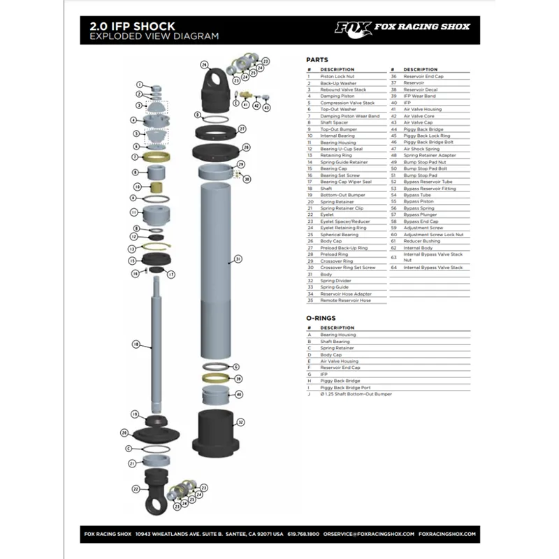 Fox Valve 1.425 OD x 0.504 ID x 0.006 TH Fox Valve 1.425 OD x 0.504 ID x 0.006 TH