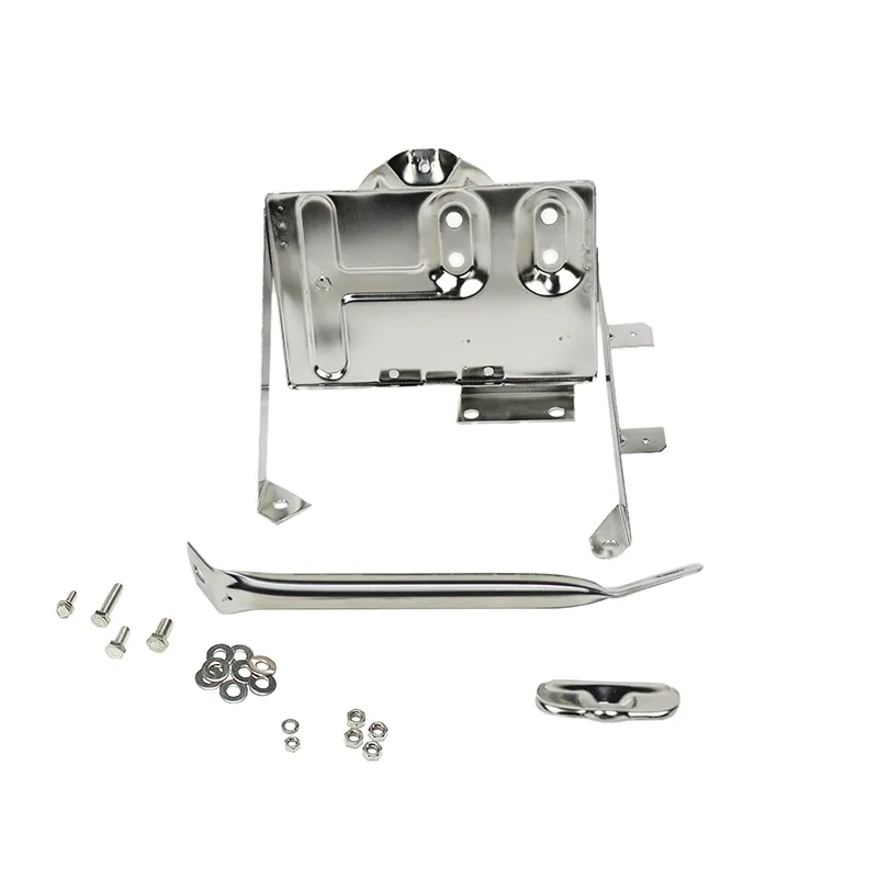 Kentrol 76-86 Jeep CJ Battery Tray with support arm - Polished Silver Kentrol 76-86 Jeep CJ Battery Tray with support arm - Polished Silver