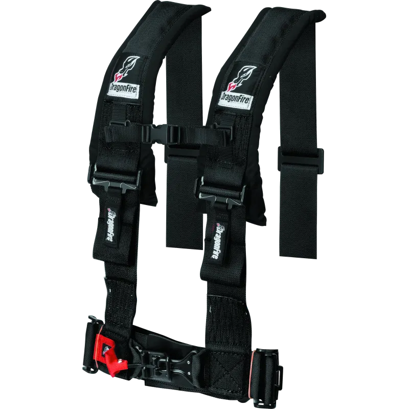 DragonFire Racing Harness- H-Style- 4-Point- 3in Buckle- Black DragonFire Racing Harness- H-Style- 4-Point- 3in Buckle- Black