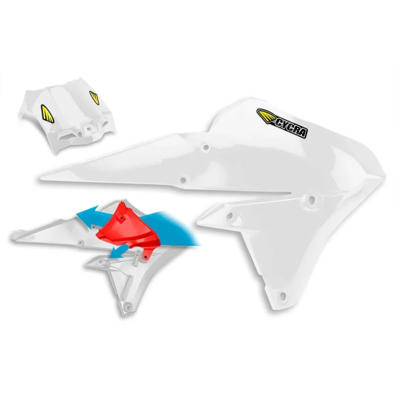 Cycra 15-19 Yamaha WR250F Powerflow Radiator Shrouds - White Cycra 15-19 Yamaha WR250F Powerflow Radiator Shrouds - White