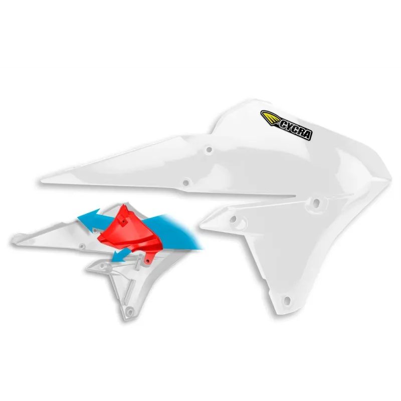 Cycra 15-19 Yamaha WR250F Powerflow Radiator Shrouds - White Cycra 15-19 Yamaha WR250F Powerflow Radiator Shrouds - White