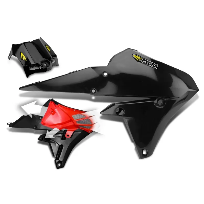 Cycra 15-19 Yamaha WR250F Powerflow Radiator Shrouds - Black Cycra 15-19 Yamaha WR250F Powerflow Radiator Shrouds - Black