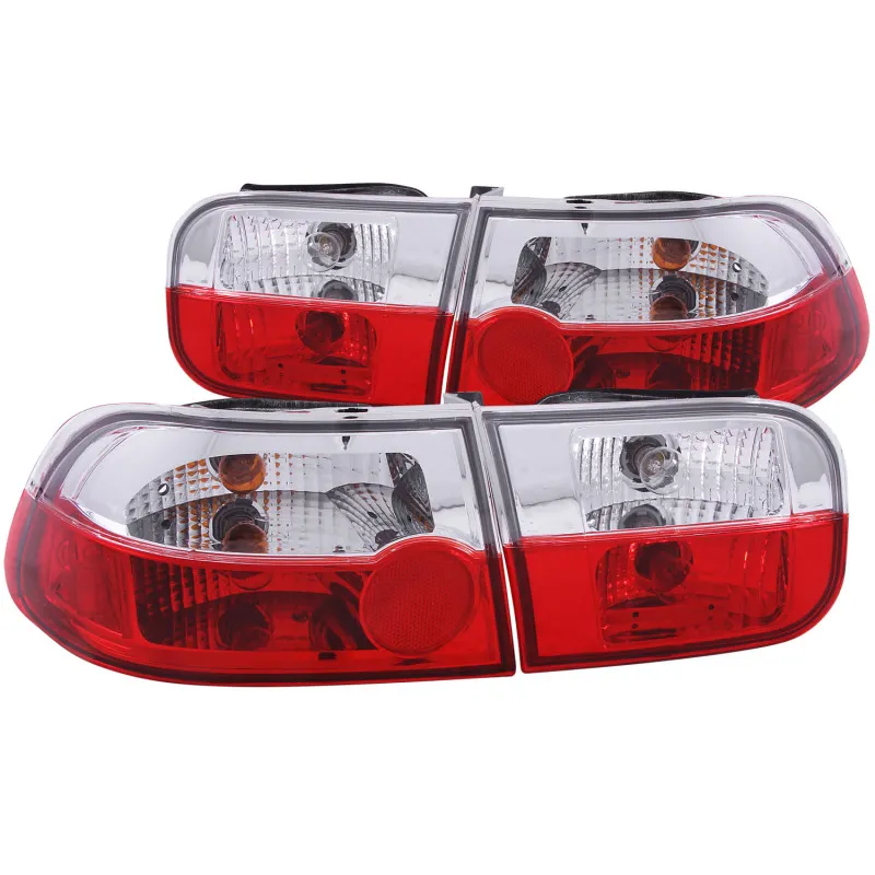 ANZO 1992-1995 Honda Civic Taillights Red/Clear ANZO 1992-1995 Honda Civic Taillights Red/Clear