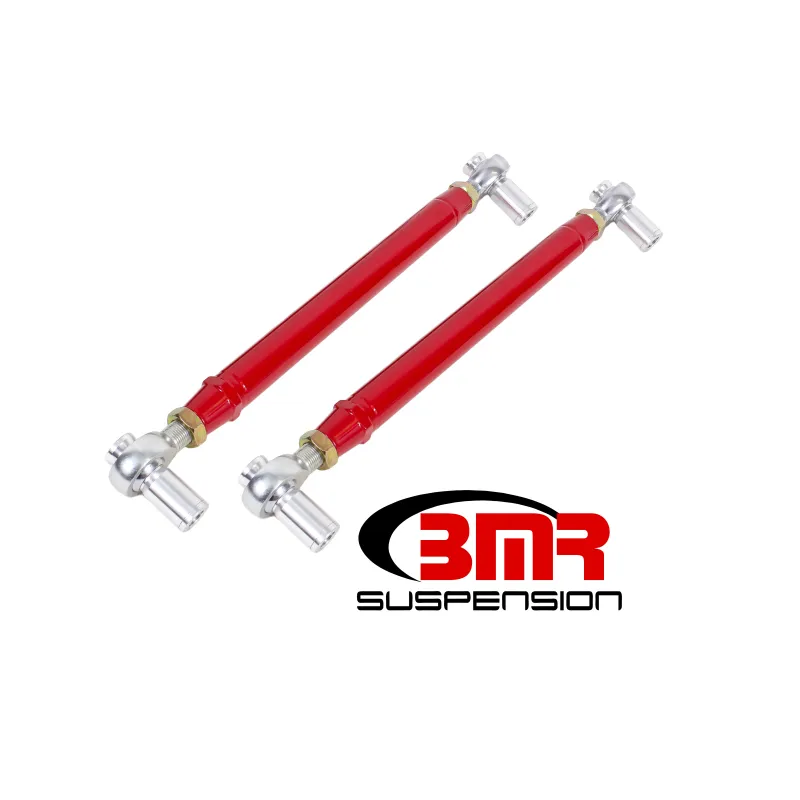 BMR 79-98 Fox Mustang Chrome Moly Lower Control Arms w/ Double Adj. Rod Ends - Red BMR 79-98 Fox Mustang Chrome Moly Lower Control Arms w/ Double Adj. Rod Ends - Red