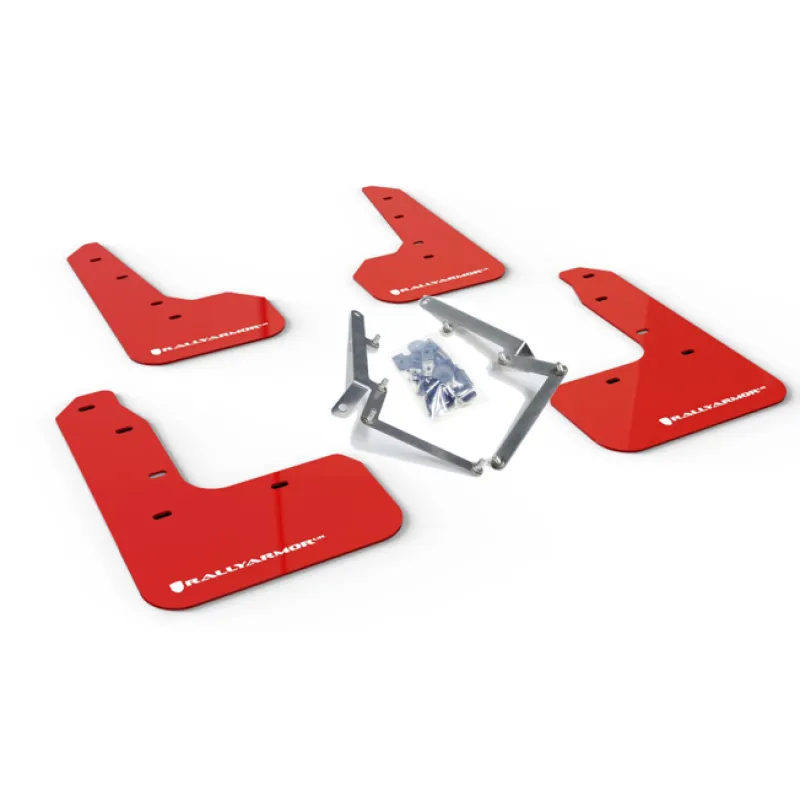 Rally Armor 17-21 Honda Civic Sport/Sport Touring Red UR Mud Flap w/White Logo Rally Armor 17-21 Honda Civic Sport/Sport Touring Red UR Mud Flap w/White Logo
