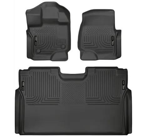 Husky Liners 15-23 Ford F-150 SuperCrew Weatherbeater Black Front & 2nd Seat Floor Liners