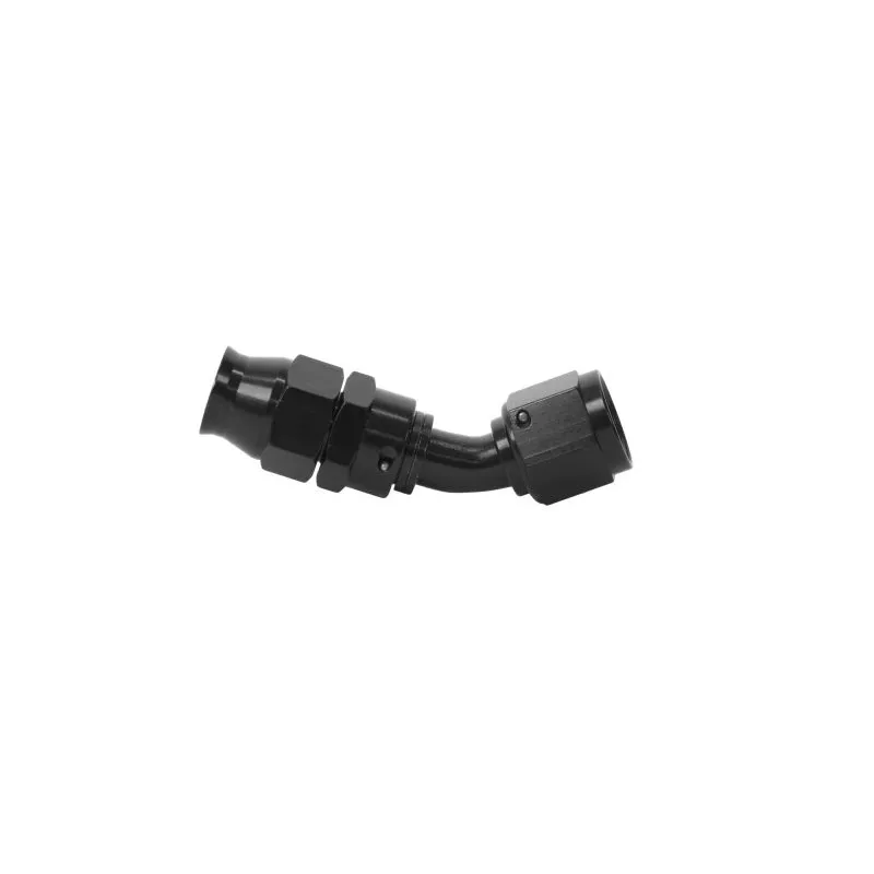 Aeromotive PTFE Hose End - AN-08 - 45 Deg - Black Anodized Aeromotive PTFE Hose End - AN-08 - 45 Deg - Black Anodized