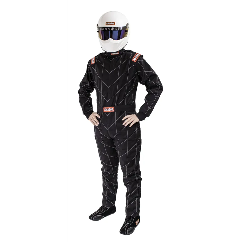 RaceQuip Black Chevron-1 Suit - SFI-1 Small RaceQuip Black Chevron-1 Suit - SFI-1 Small