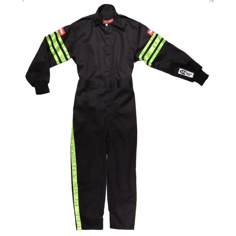 RaceQuip Green Trim SFI-1 JR. Suit - KMedium RaceQuip Green Trim SFI-1 JR. Suit - KMedium
