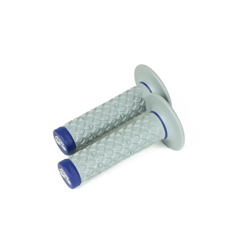 Renthal Soft/Firm MX Dual Compound Grips Tapered 1/2 Waffle - Gray/Blue Renthal Soft/Firm MX Dual Compound Grips Tapered 1/2 Waffle - Gray/Blue