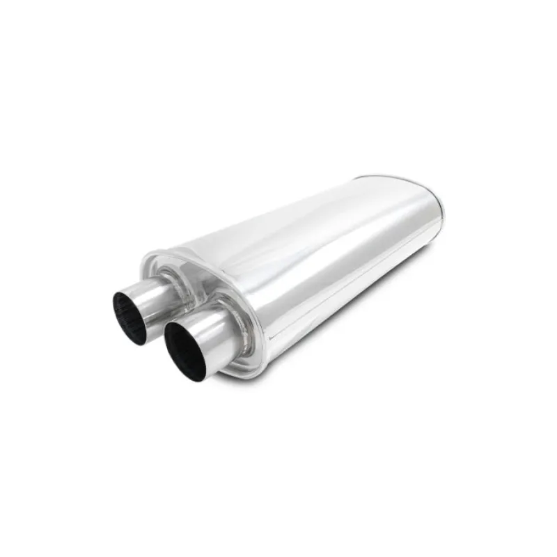 Vibrant Streetpower Oval Muffler 2.50in Dual Inlet/Outlet 18in Body Length Vibrant Streetpower Oval Muffler 2.50in Dual Inlet/Outlet 18in Body Length