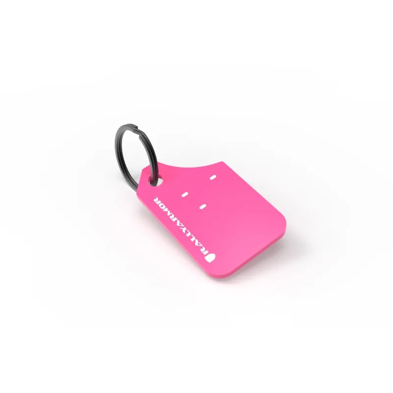 Rally Armor Pink Key Chain White Logo Rally Armor Pink Key Chain White Logo