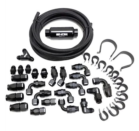 Snow Performance 8AN Braided Stainless Fuel Line Kit - Black Line