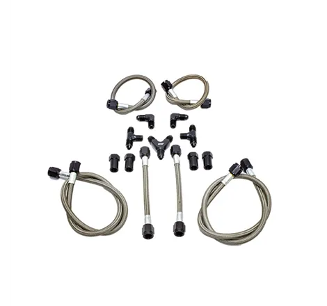 Snow Performance Water Quad Nozzle Stainless Steel Braided Line Upgrade