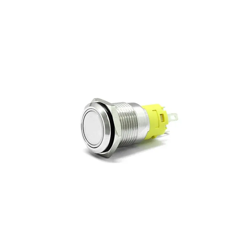 16mm Chrome Latching Push Button Switch - White LED 16mm Chrome Latching Push Button Switch - White LED
