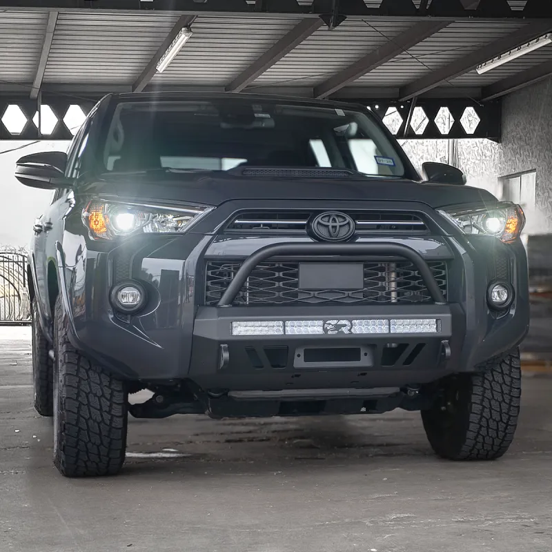 Cali Raised 14-24 Toyota 4Runner Stealth Bumper - Bull Bar / 32In Led Bar Spot Cali Raised 14-24 Toyota 4Runner Stealth Bumper - Bull Bar / 32In Led Bar Spot