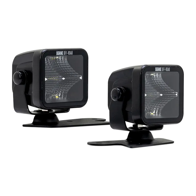 Borne Off-Road 21+ Bronco Light Pods 2pc Ditch 3x3 Flood Upfit Borne Off-Road 21+ Bronco Light Pods 2pc Ditch 3x3 Flood Upfit
