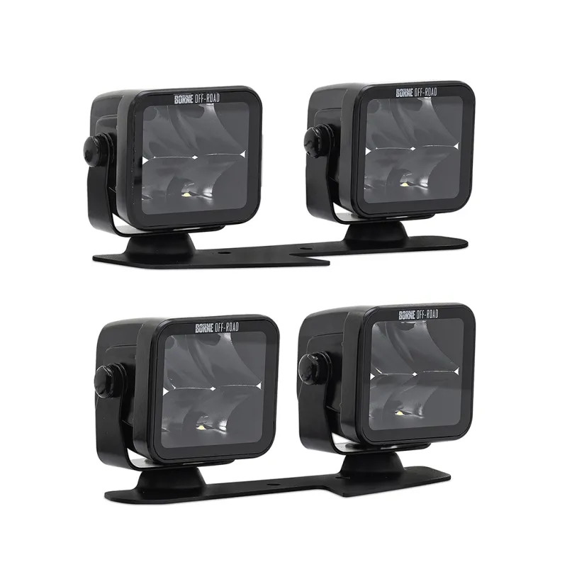 Borne Off-Road 21+ Bronco Light Pods 4pc Ditch 3x3 Flood Upfit Borne Off-Road 21+ Bronco Light Pods 4pc Ditch 3x3 Flood Upfit