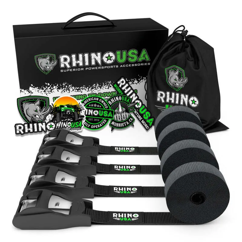 Rhino USA Lashing Straps 1In X 12Ft - Set Of 4 Rhino USA Lashing Straps 1In X 12Ft - Set Of 4