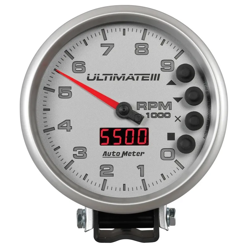 Autometer 5 inch Ultimate III Playback Tachometer 9000 RPM - Silver Autometer 5 inch Ultimate III Playback Tachometer 9000 RPM - Silver