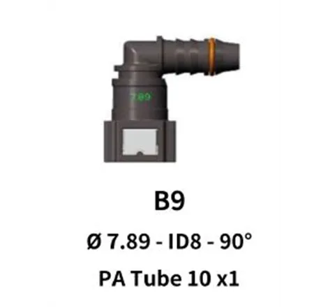 Quick Release 7.89 to 10mm 90 Degree Elbow for Nylon Hose